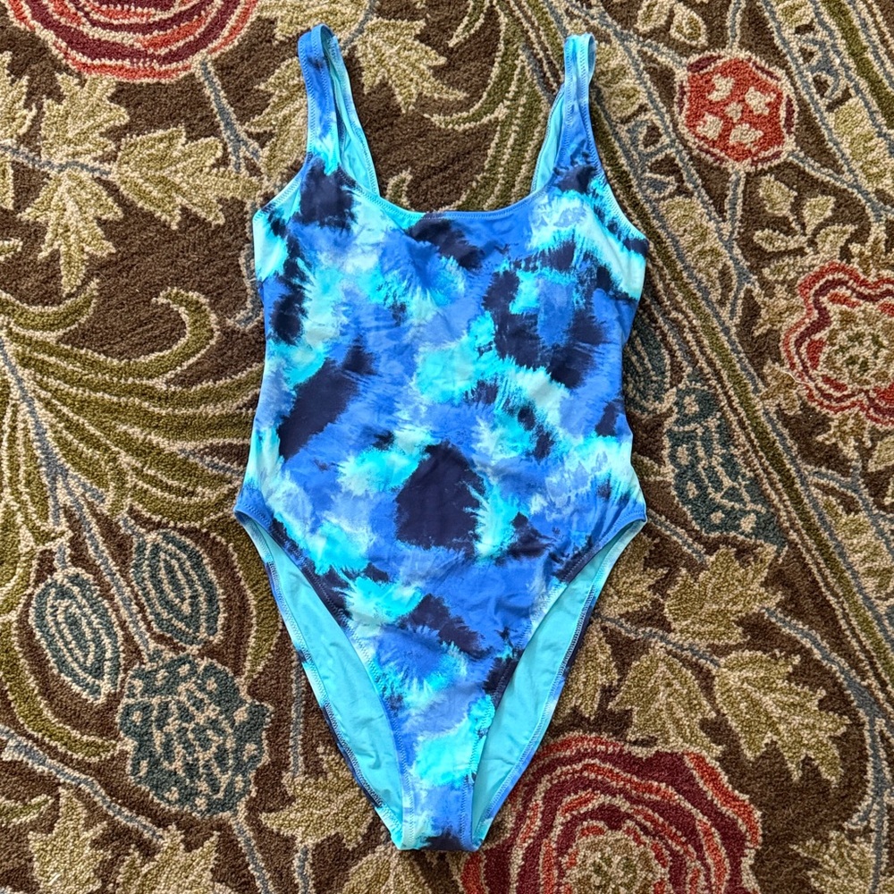 Aerie Blue Tie-Dye One Piece Swimsuit